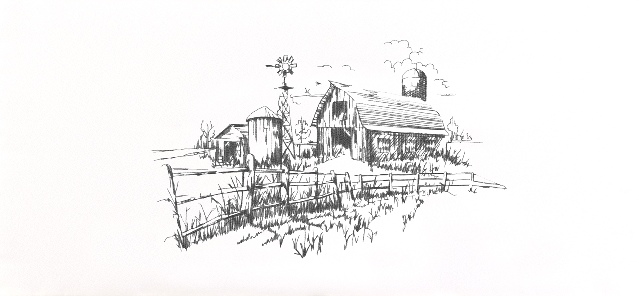 P 563 Barn White Gray Faux PRINT